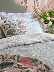 Historic Royal Palaces Sage Green Tudor Trail 250 Thread Count Duvet Cover and Pillowcase Set - Image 4 of 4