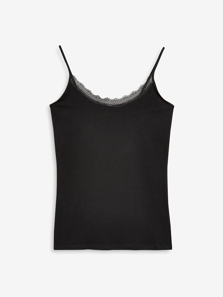 Black/White Lace Trim Vests 2 Pack - Image 2 of 3