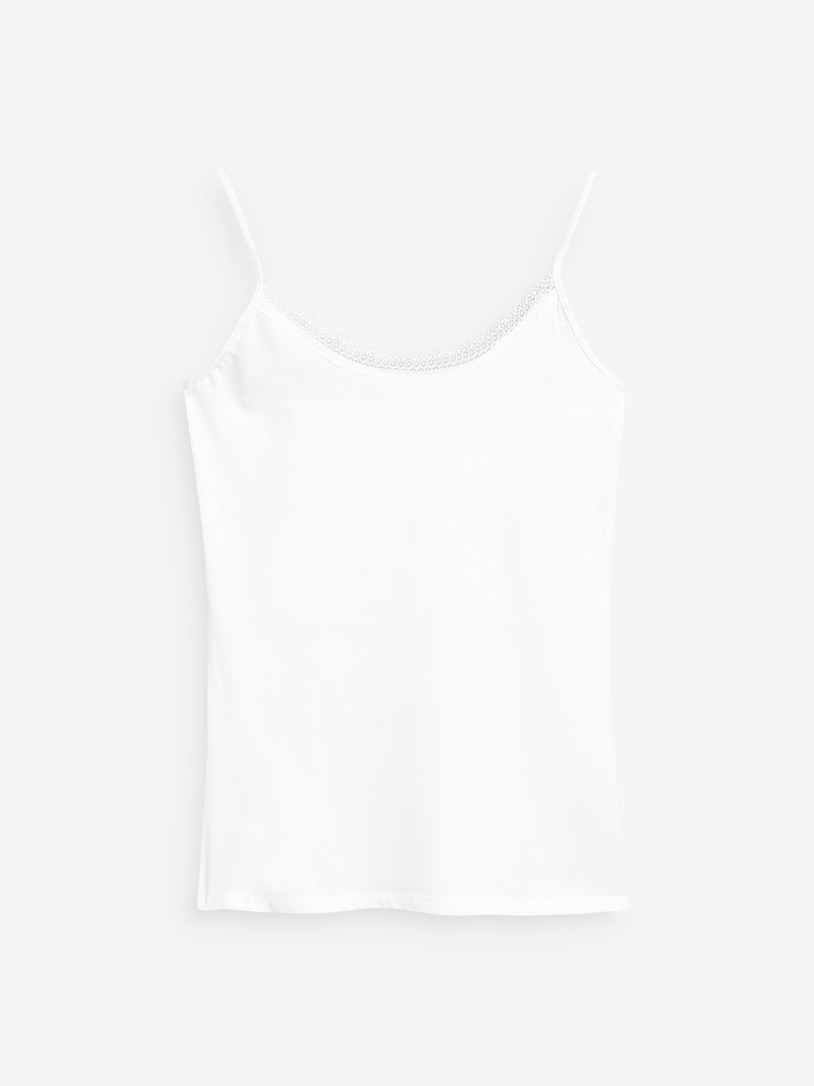 Black/White Lace Trim Vests 2 Pack - Image 3 of 3