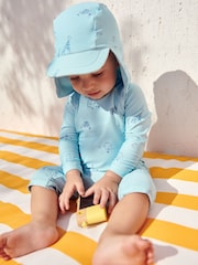 Mintgrün - Sonnenschutz-Set aus Badeanzug und Mütze 2-teilig (3Monate–7Jahre) - Bild 1 von 10