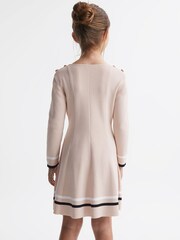 Reiss Pink Paige 9-14 yrs Knitted Flared Dress - Image 4 of 5