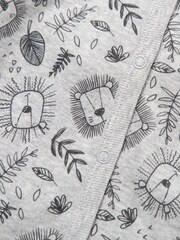 Little Gent Grey Lion Print Cotton 3-Piece Baby Gift Set - Image 5 of 5