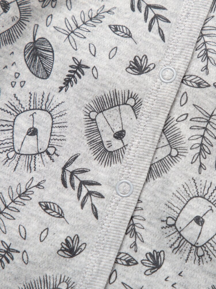 Little Gent Grey Lion Print Cotton 3-Piece Baby Gift Set - Image 5 of 5