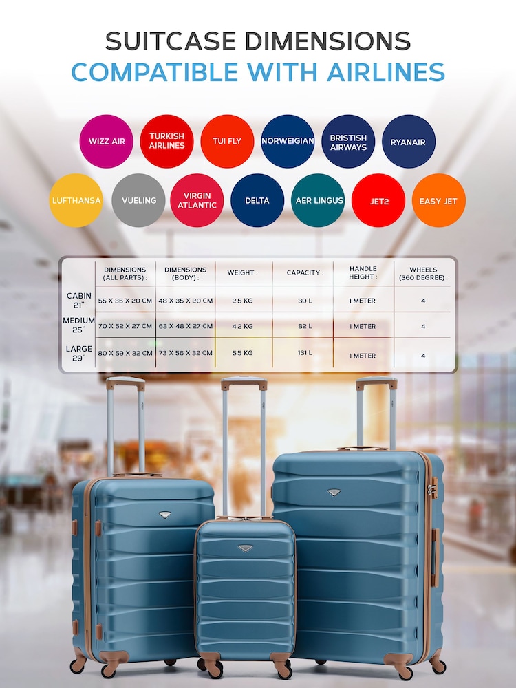 Set Of 2 Large Check-In & Small Carry-On Hardcase Travel Suitcase - Image 2 of 4