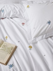 Historic Royal Palaces Set of 2 Multi White Royal Embroidery 200 Thread Count Pillowcases - Image 1 of 4