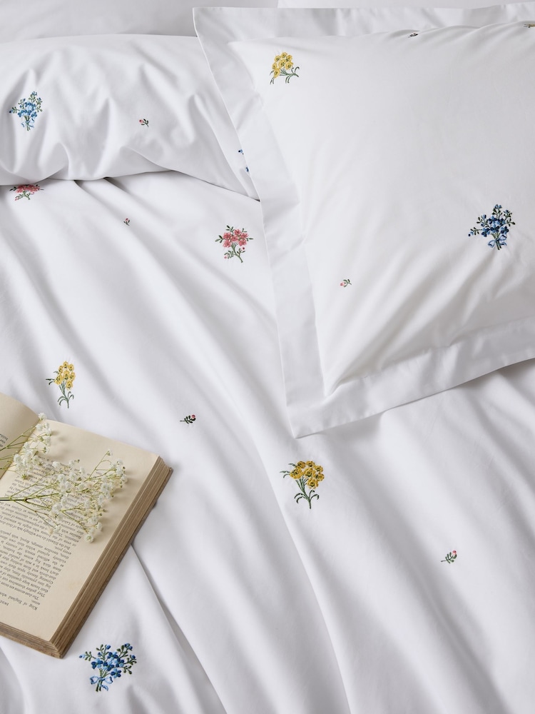 Historic Royal Palaces Set of 2 Multi White Royal Embroidery 200 Thread Count Pillowcases - Image 1 of 4 Historic Royal Palaces Set of 2 Multi White Royal Embroidery 200 Thread Count Pillowcases - Image 1 of 4