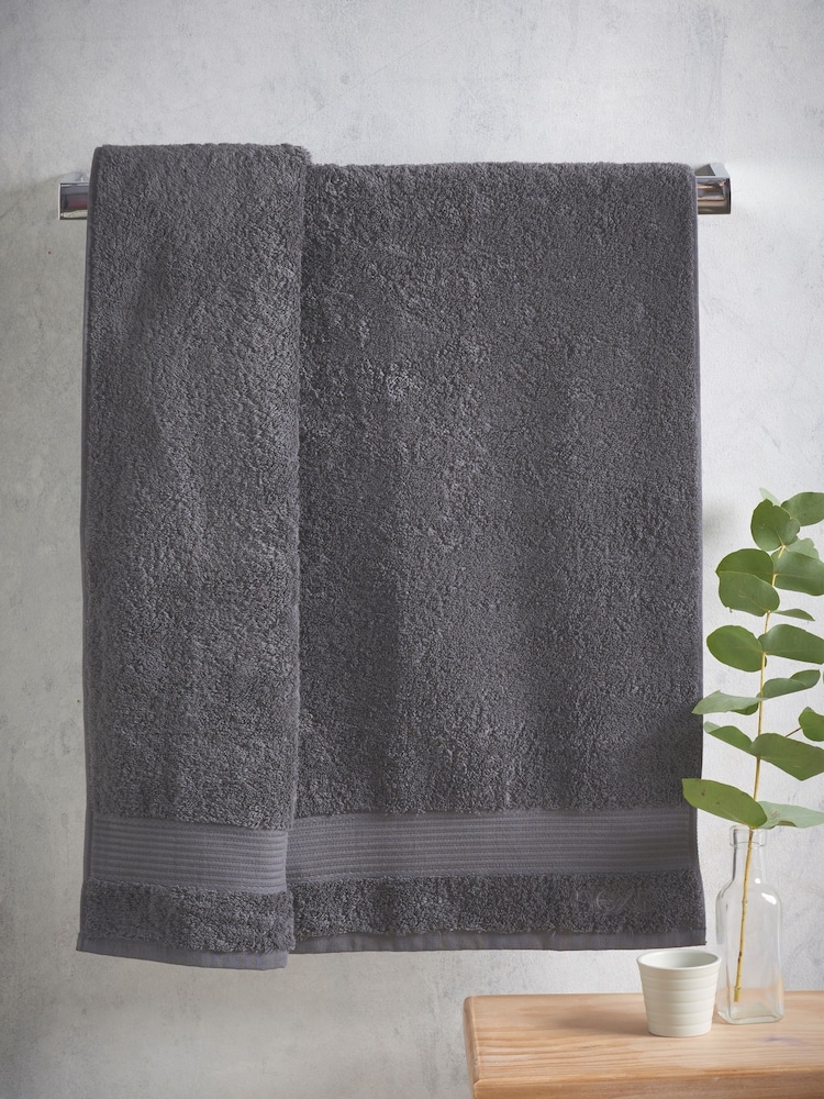 Charcoal Grey Egyptian Cotton Towel - Image 4 of 5