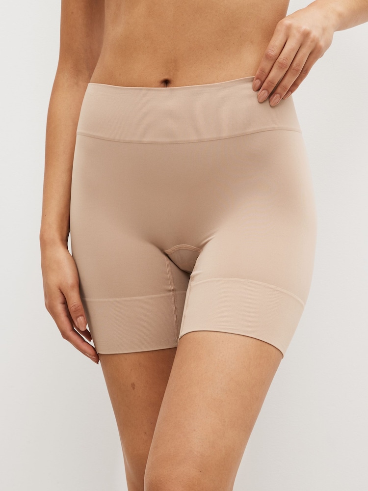 Black/Nude Seamless Smoothing Anti-Chafe Shorts 2 Pack - Image 4 of 6