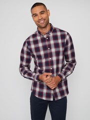Threadbare Red Brushed 100% Cotton Long Sleeve Check Shirt - Image 1 of 4