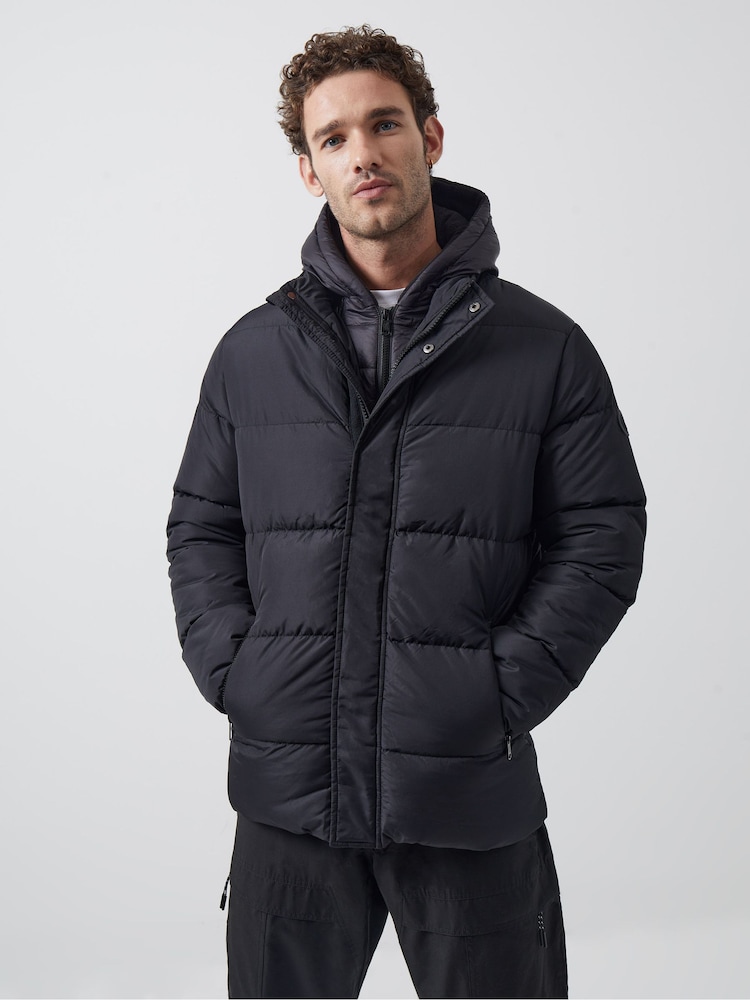 French Connection Black Row Fleece Jacket - Image 1 of 5 French Connection Black Row Fleece Jacket - Image 1 of 5