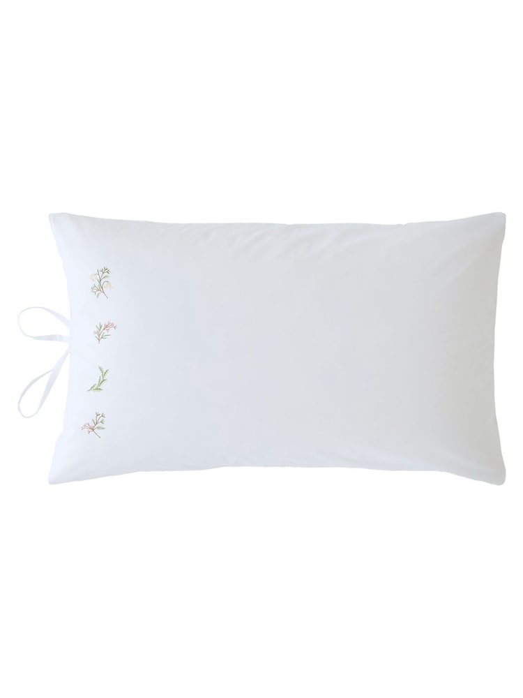 Historic Royal Palaces Set of 2 Rose Pink Victoria Sprigs Embroidery 200 Thread Count Pillowcases - Image 2 of 3 Historic Royal Palaces Set of 2 Rose Pink Victoria Sprigs Embroidery 200 Thread Count Pillowcases - Image 2 of 3