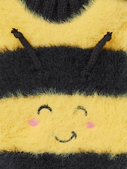 Yellow/Black Bee Footsie Slippers 1 Pack - Image 2 of 2