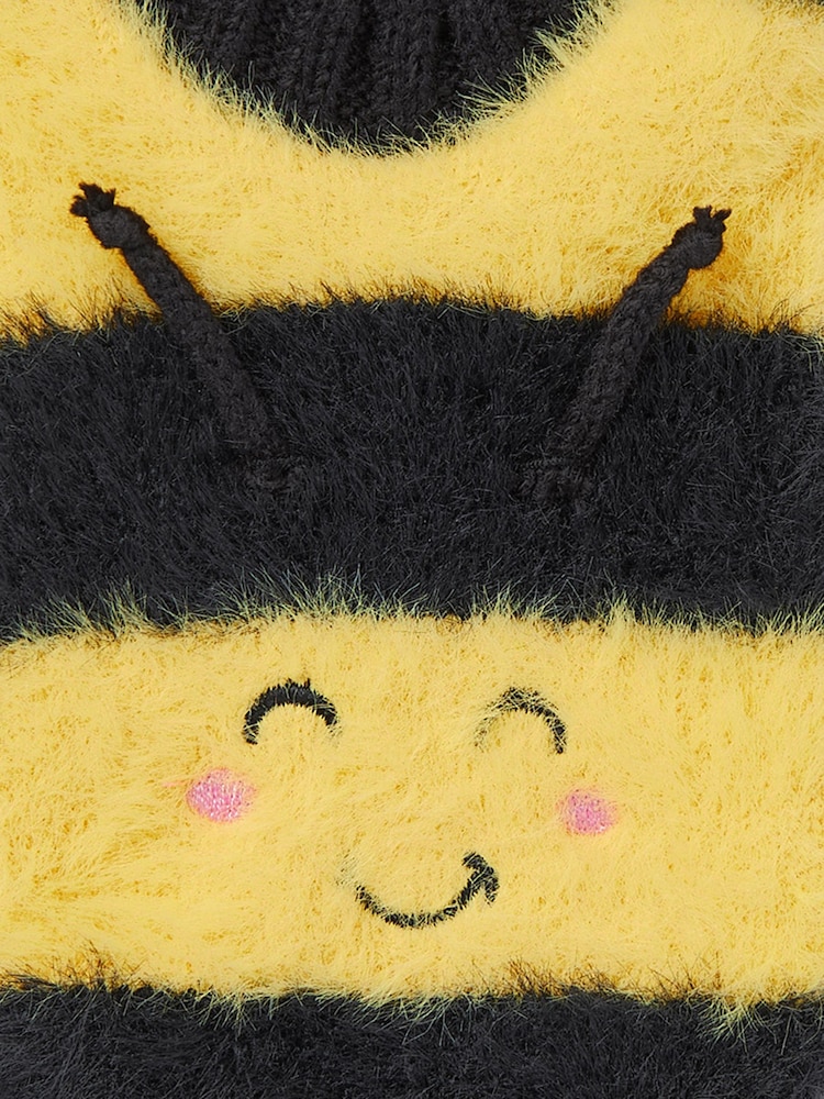 Yellow/Black Bee Footsie Slippers 1 Pack - Image 2 of 2