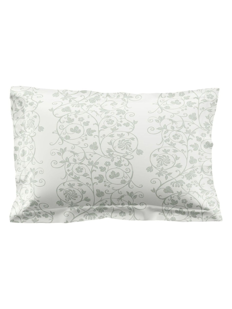 Historic Royal Palaces Set of 2 Sage Green Tudor Trail 250 Thread Count Pillowcases - Image 3 of 3 Historic Royal Palaces Set of 2 Sage Green Tudor Trail 250 Thread Count Pillowcases - Image 3 of 3