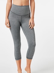 Grey Next Active Sports High Waisted Cropped Sculpting Leggings - Image 1 of 6