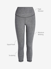 Grey Next Active Sports High Waisted Cropped Sculpting Leggings - Image 4 of 6
