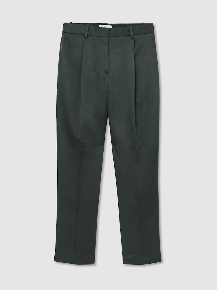 Grün - Reiss Ellen Taper Satin Single-Pleat Tapered Trousers - Bild 2 von 7 Grün - Reiss Ellen Taper Satin Single-Pleat Tapered Trousers - Bild 2 von 7