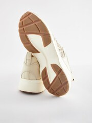 Ecru - Signature Leather Klobige Turnschuhe mit Webmuster - Bild 6 von 9