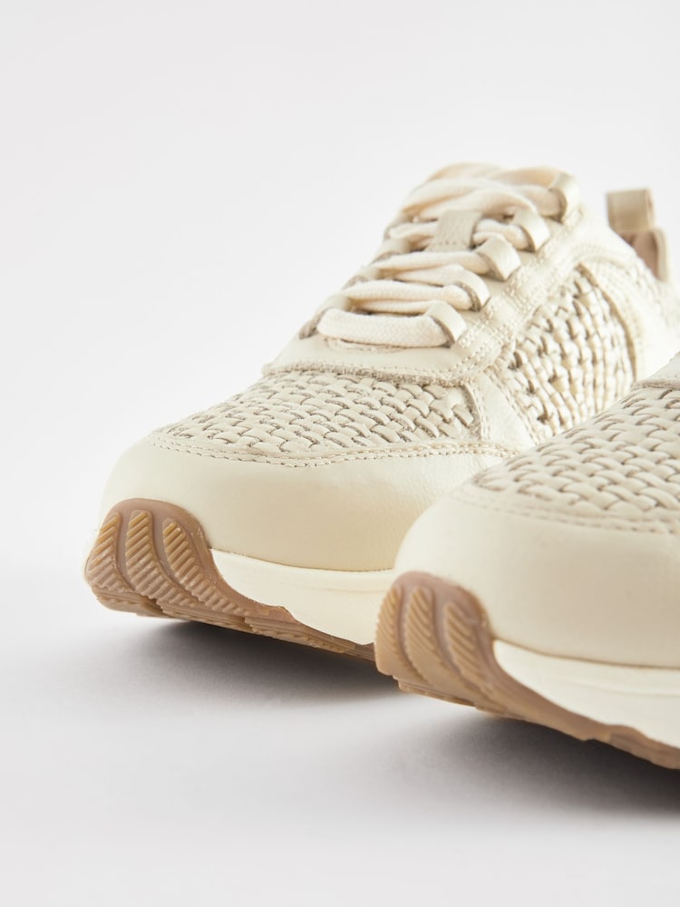 Ecru - Signature Leather Klobige Turnschuhe mit Webmuster - Bild 9 von 9 Ecru - Signature Leather Klobige Turnschuhe mit Webmuster - Bild 9 von 9