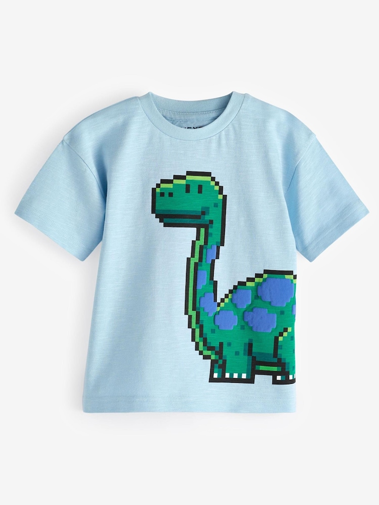 Blue Dinosaur Short Sleeve Character T-Shirt (3mths-7yrs) - Image 1 of 3
