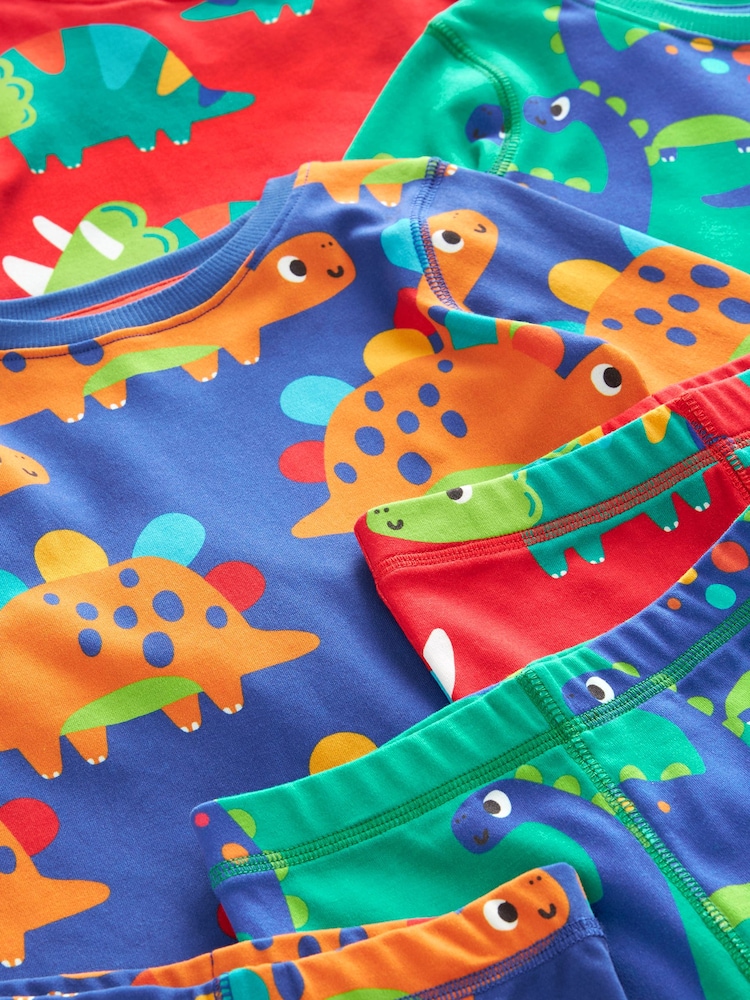 Rot/Blau/Grün/Dinosaurier - Langarm-Pyjama-Set aus 100% Baumwolle im 3er-Pack (9M.–8J.) - Bild 5 von 5