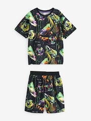 Black/Purple Football Short Pyjamas 2 Pack (3-16yrs) - Image 7 of 8