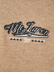 Reiss x McLaren F1 Team Camel/Ecru McLaren F1 Wool Cashmere Cropped Jumper - Image 6 of 7