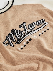 Reiss x McLaren F1 Team Camel/Ecru McLaren F1 Wool Cashmere Cropped Jumper - Image 7 of 7