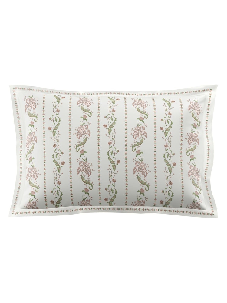 Historic Royal Palaces Set of 2 Clay Pink Sage Waistcoat Stripe 200 Thread Count Pillowcases - Image 2 of 3 Historic Royal Palaces Set of 2 Clay Pink Sage Waistcoat Stripe 200 Thread Count Pillowcases - Image 2 of 3