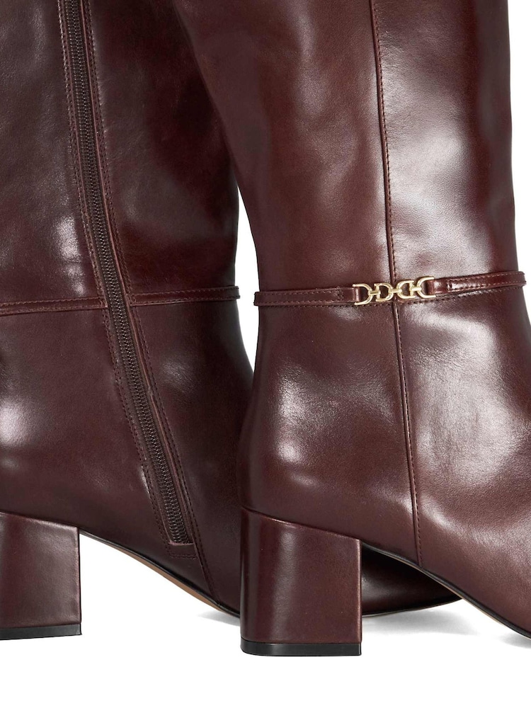Dune London Brown Wide Fit Sanna Knee High Boots - Image 5 of 5 Dune London Brown Wide Fit Sanna Knee High Boots - Image 5 of 5