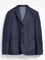 Navy Slim Fit Nova Fides Signature Three Button Blazer - Image 1 of 2