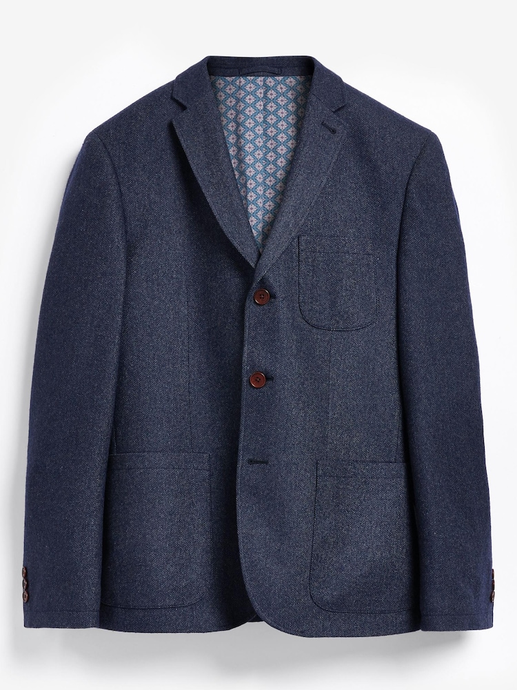 Navy Slim Fit Nova Fides Signature Three Button Blazer - Image 1 of 2
