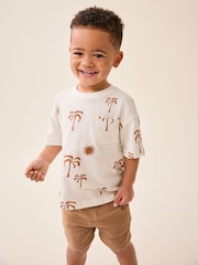 Ecru White Palms All-Over Print Short Sleeve T-Shirt (3mths-7yrs) - Image 1 of 7