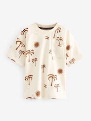 Ecru White Palms All-Over Print Short Sleeve T-Shirt (3mths-7yrs) - Image 5 of 7