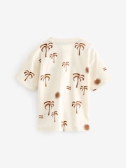 Ecru White Palms All-Over Print Short Sleeve T-Shirt (3mths-7yrs) - Image 6 of 7