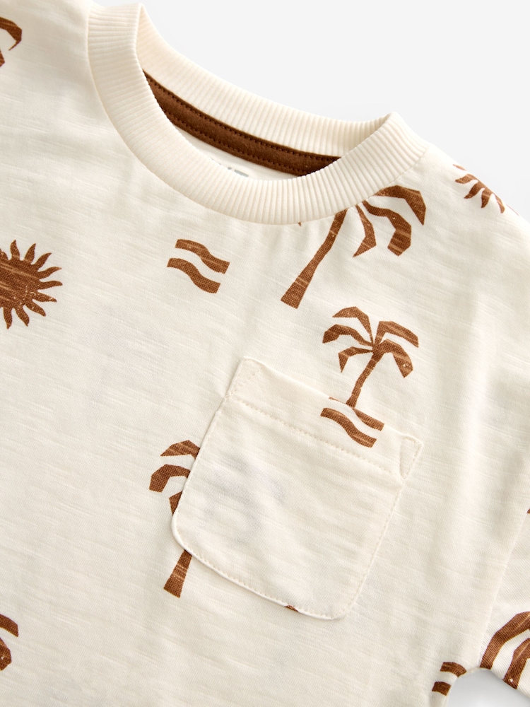 Ecru White Palms All-Over Print Short Sleeve T-Shirt (3mths-7yrs) - Image 7 of 7