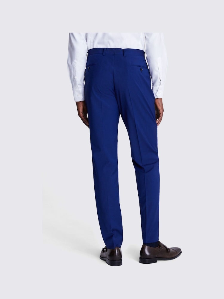 MOSS Royal Blue Tailored Fit Performance Suit Trousers - Image 2 of 3