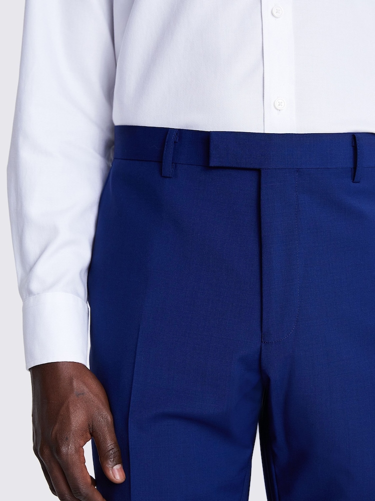 MOSS Royal Blue Tailored Fit Performance Suit Trousers - Image 3 of 3
