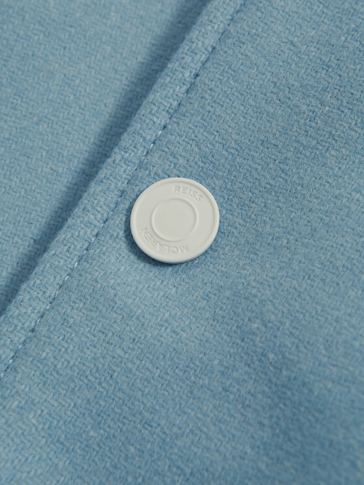 Reiss x McLaren F1 Team Soft Blue/Ecru Leather Varsity Jacket - Image 11 of 11 Reiss x McLaren F1 Team Soft Blue/Ecru Leather Varsity Jacket - Image 11 of 11