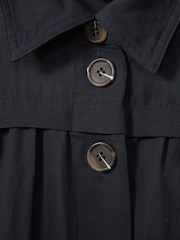 Reiss Navy Heidi Viscose-Linen Belted Midi Dress - Image 6 of 6