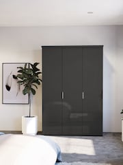Wiemann Peyton Graphite Glass Semi Fitted Triple Wardrobe - Image 1 of 6
