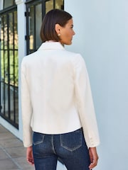 Pure Collection Cream Tencel Cropped Cotton Jacket - Image 2 of 3