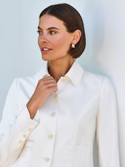 Pure Collection Cream Tencel Cropped Cotton Jacket - Image 3 of 3