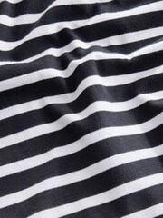 Navy Blue/White Maternity Long Sleeve Striped Nursing T-Shirt - Image 8 of 8