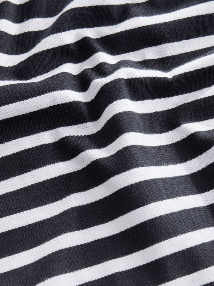 Navy Blue/White Maternity Long Sleeve Striped Nursing T-Shirt - Image 8 of 8