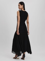Reiss Black Saffy Ruched Bodycon Midi Dress - Image 5 of 6