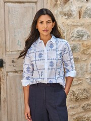 Pure Collection White Embroidered Shirt - Image 1 of 3
