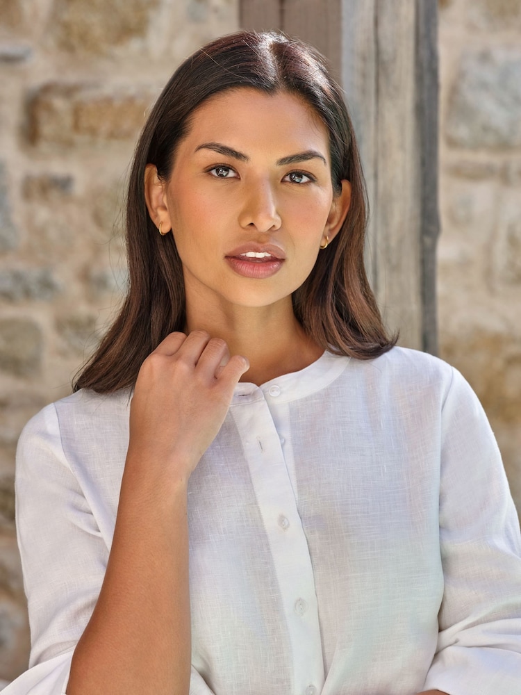 Pure Collection Linen Collarless Shirt - Bild 3 von 3