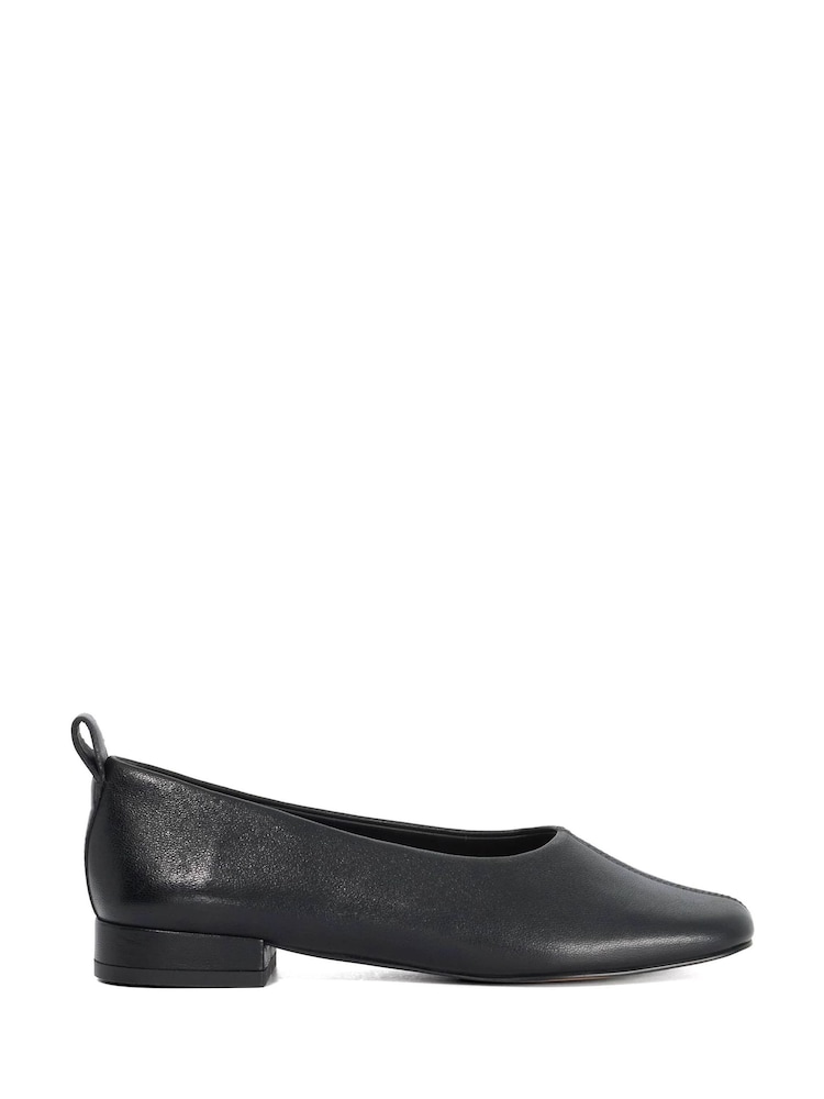 Dune London Black Highmark Leather Ballet Shoes - Image 1 of 5 Dune London Black Highmark Leather Ballet Shoes - Image 1 of 5