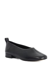 Dune London Black Highmark Leather Ballet Shoes - Image 2 of 5